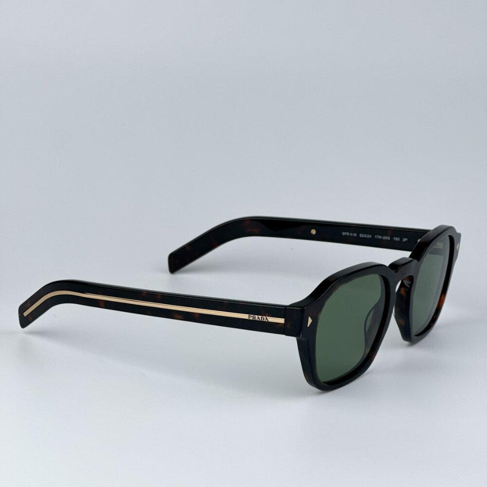 Prada PRA16S 17N20G BRAND NEW Sunglasses Radica Tortoise Polarized Green Phantos - Picture 8 of 13